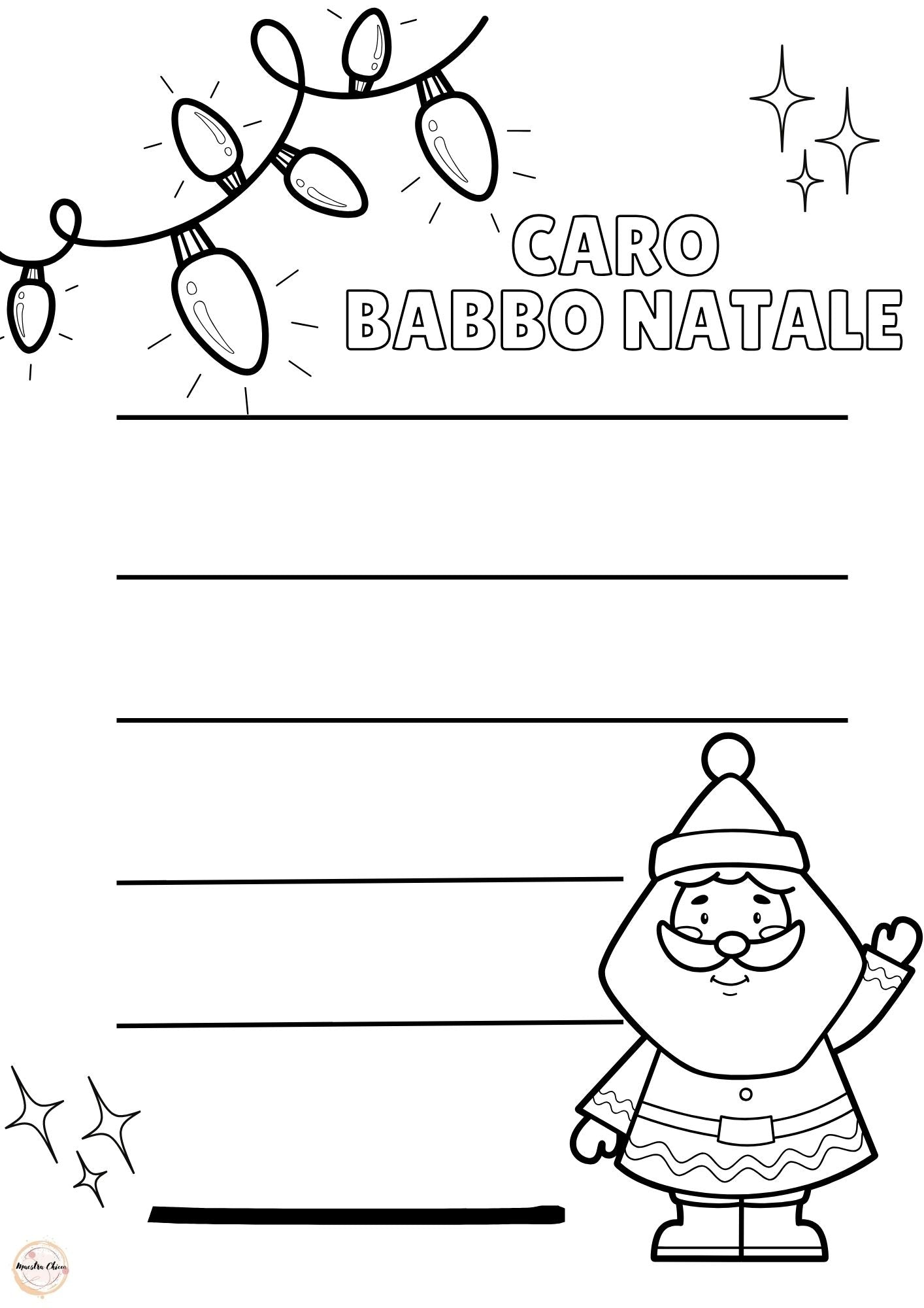 LETTERINE A BABBO NATALE DA COLORARE