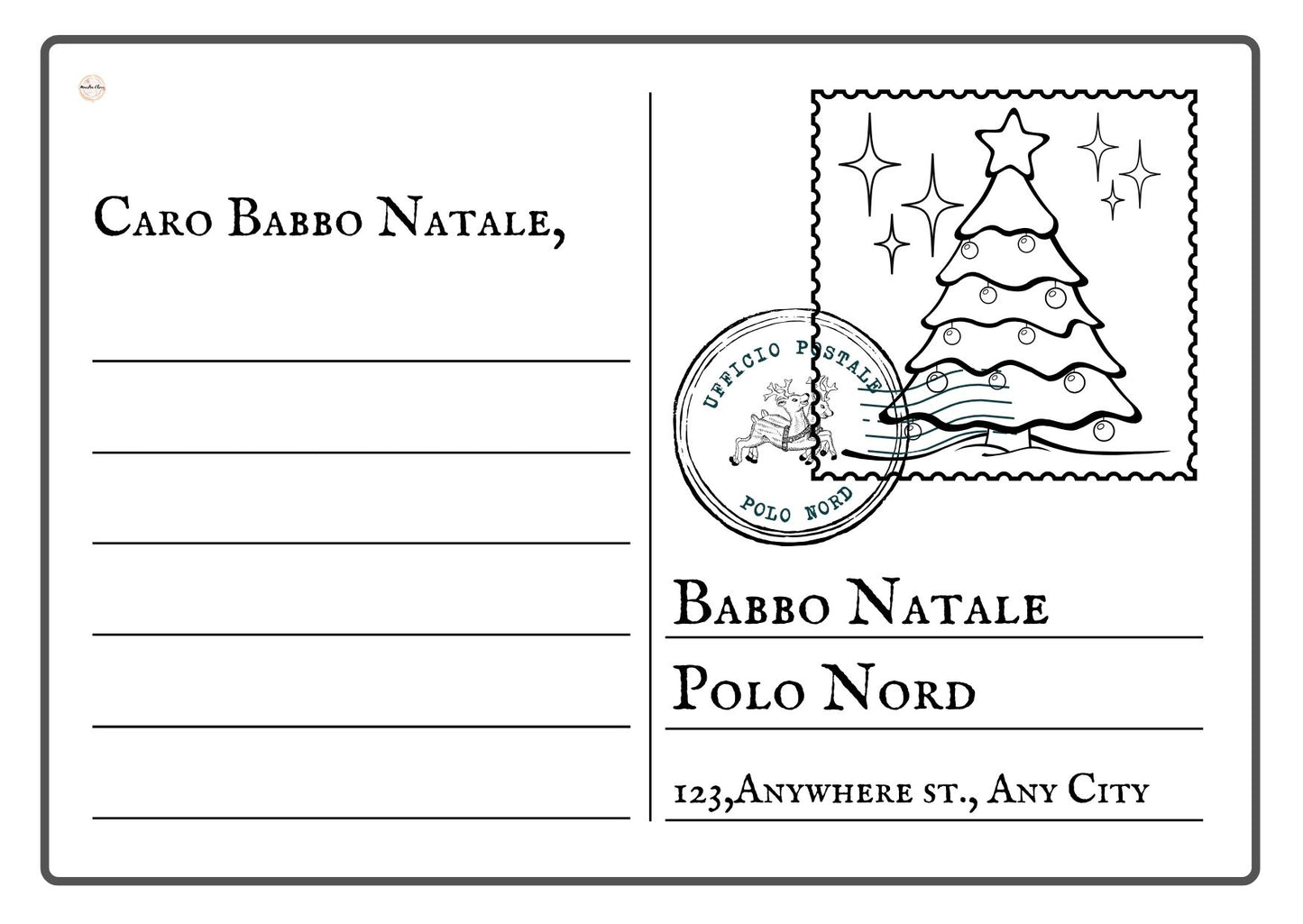LETTERINE A BABBO NATALE DA COLORARE