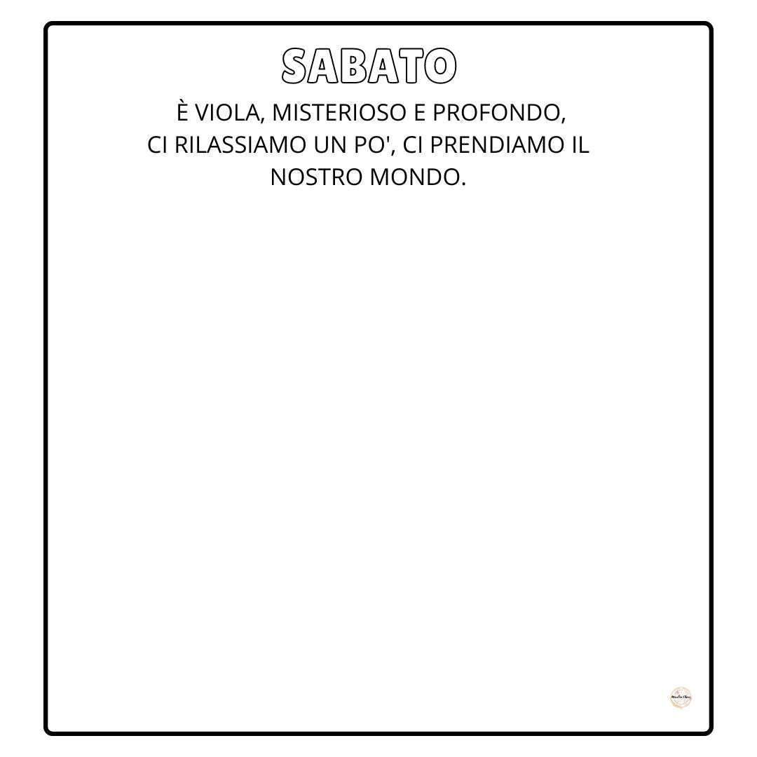 I GIORNI DELLA SETTIMANA