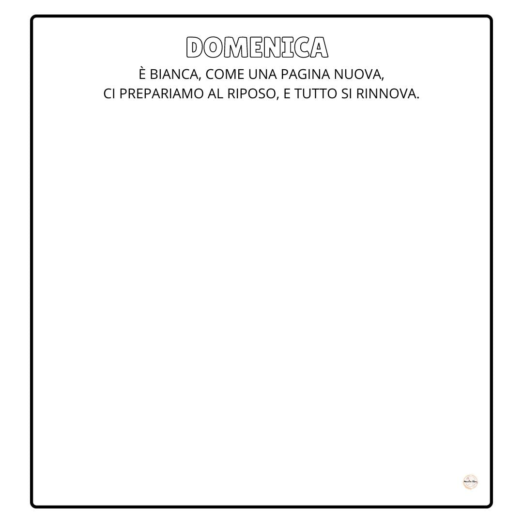 I GIORNI DELLA SETTIMANA