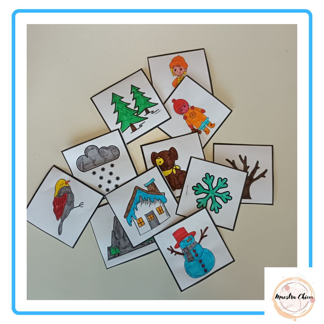 PAESAGGIO INVERNALE CON UTILIZZO DELLE CARD